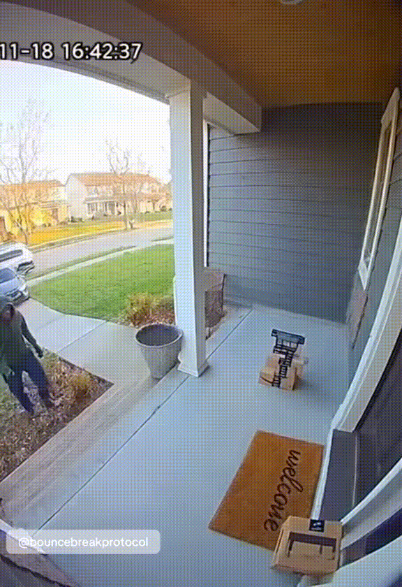 Porch pirate prank video